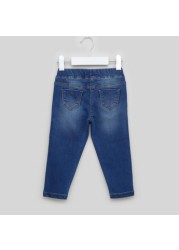 Juniors Denim Jeggings with Elasticated Waist and 5-Pockets