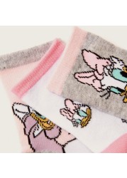 Disney Daisy Duck Print Socks with Elasticated Hem - Set of 3