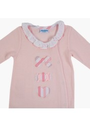 Giggles Frilly Collared Sleepsuit with Long Sleeves