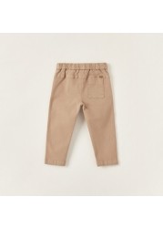 Giggles Solid Pants with Elasticated Drawstring and Pockets