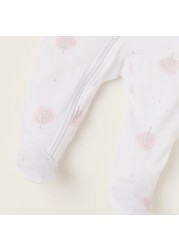 Juniors All-Over Printed Closed Feet Sleepsuit with Long Sleeves