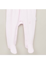 Giggles Textured Closed Feet Sleepsuit with Long Sleeves