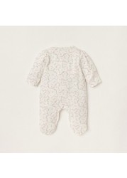 Giggles All-Over Floral Print Closed Feet Sleepsuit with Long Sleeves