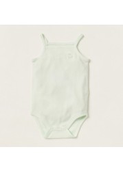 Juniors Solid Sleeveless Bodysuit with Snap Closure - Set of 2