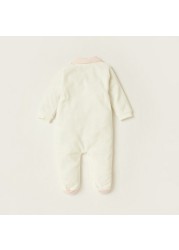 Juniors Rabbit Embroidered Closed Feet Sleepsuit with Long Sleeves