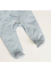 Giggles All-Over Star Print Closed Feet Sleepsuit with Long Sleeves and Pockets