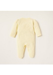 Giggles Embellished Closed Feet Sleepsuit with Long Sleeves