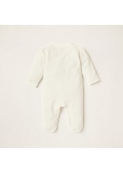 Giggles Textured Closed Feet Sleepsuit with Long Sleeves