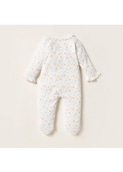 Juniors Printed Closed Feet Sleepsuit with Button Closure