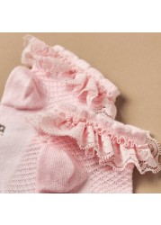 Giggles Embroidered Frill Detail Socks