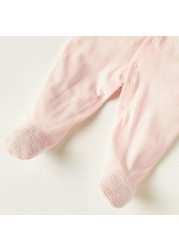 Giggles Textured Closed Feet Sleepsuit with Long Sleeves and Snap Closure