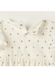 Love Earth Printed Organic Dress with Short Sleeves