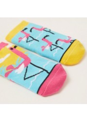 Juniors Printed Socks with Cuffed Hem