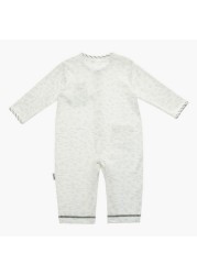 Juniors Happy Bear Open Feet Sleepsuit with Snap Button Closure