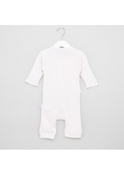 Giggles Lace Detail Open Feet Sleepsuit with 3/4 Sleeves