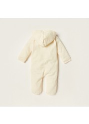 Juniors Solid Closed Feet Sleepsuit with Long Sleeves and Hood