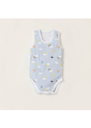 Juniors 3-Piece Printed Sleeveless Bodysuit Set