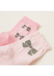 Juniors Printed Socks with Scalloped Hem - Pack of 2