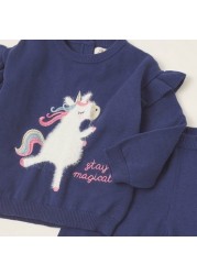 Juniors Unicorn Print T-shirt and Joggers Set