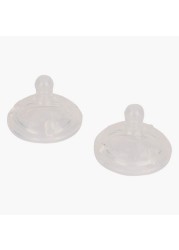 Nuby Wide Neck Slow Flow Teat - Set of 2