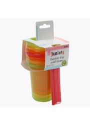 Juniors Disposable Tumbler Cup with Straw - Set of 4