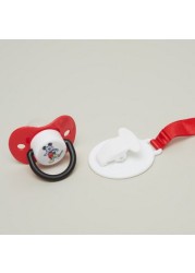 Disney Mickey Mouse Print Pacifier and Clip Holder Set