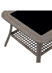 Elizabeth Steel Wicker Table W/Glass Top Generic (110 x 55 x 41 cm)