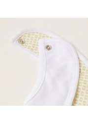 Giggles Printed Bib with Press Button Closure