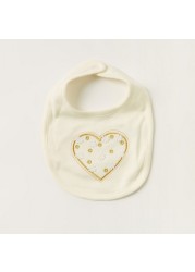 Juniors Embroidered Bib with Snap Button Closure