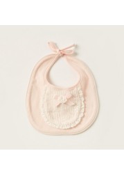 Giggles Lace Bib with Tie-Up Closure and Bow Detail