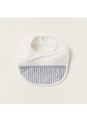 Giggles Striped Bib with Press Button Closure