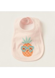 Juniors Pineapple Printed Bib with Snap Closure