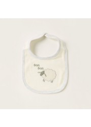 Juniors Embroidered Bib with Snap Button Closure