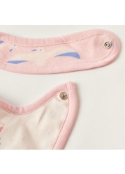 Juniors Seahorse Print Bib with Snap Button Closure