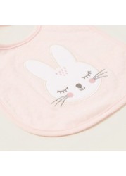 Juniors Bunny Embroidered Bib with Press Button Closure