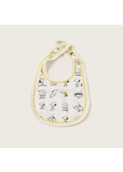 Snoopy Print Bib with Snap Button Closure - Set of 2