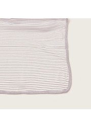 Juniors Striped Receiving Blanket with Embroidery Detail