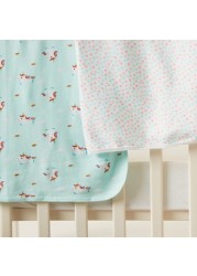 Juniors Printed 2-Piece Receiving Blanket - 70x70 cms