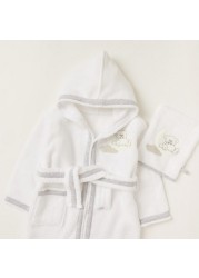 Giggles Embroidered 4-Piece Hooded Bathrobe Set