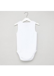 Juniors Solid Sleeveless Bodysuit with Round Neck