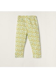 Juniors Banana Print Shirt and Full Length Pyjama Set