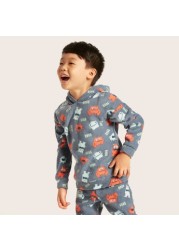 Juniors All-Over Printed Hooded Sweatshirt and Pyjamas Set