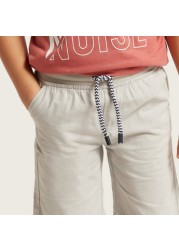 Juniors Solid Woven Shorts with Pockets and Drawstring Waistband