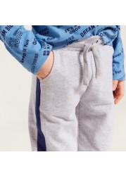 Juniors Solid Knit Pants with Drawstring Closure and Side Panel Detail