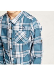 Lee Cooper Checked Shirt with Long Sleeves and Pocket