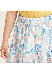 Juniors Printed Tiered Skirt with Elasticised Waistband