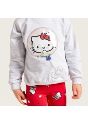 Sanrio Hello Kitty Print Sweatshirt with Long Sleeves