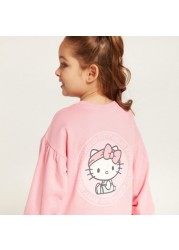 Sanrio Hello Kitty Drop Waist Dress with Round Neck and Long Sleeves