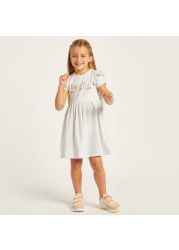 Juniors Printed Round Neck Dress with Short Sleeves - Set of 3