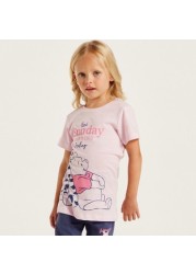 Disney Winnie the Pooh Print Round Neck T-shirt and Pyjama Set